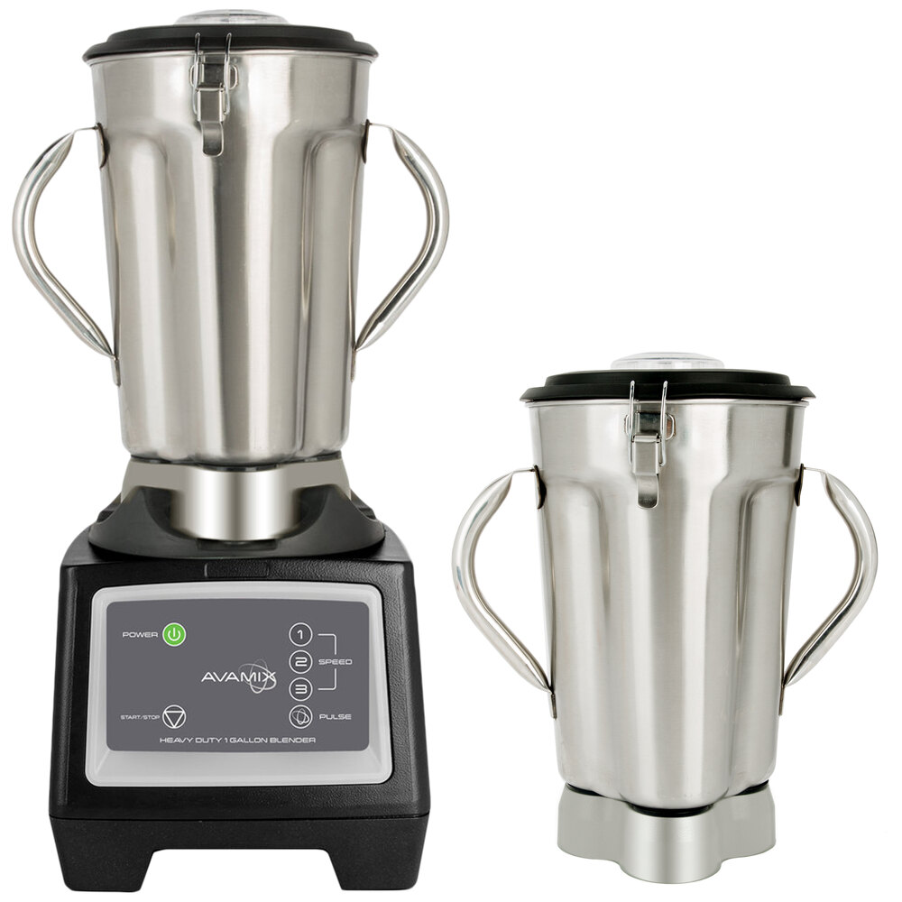 AvaMix BX1GSS2J 3 3/4 hp 1 Gallon Stainless Steel High Volume Commercial Food Blender with Two
