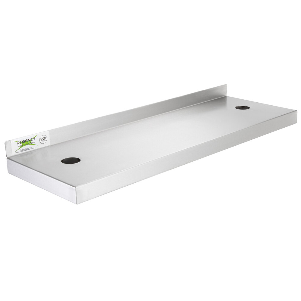 Regency 10 inch x 30 inch Stainless Steel Plate Shelf for 30 inch Long Equipment Stands