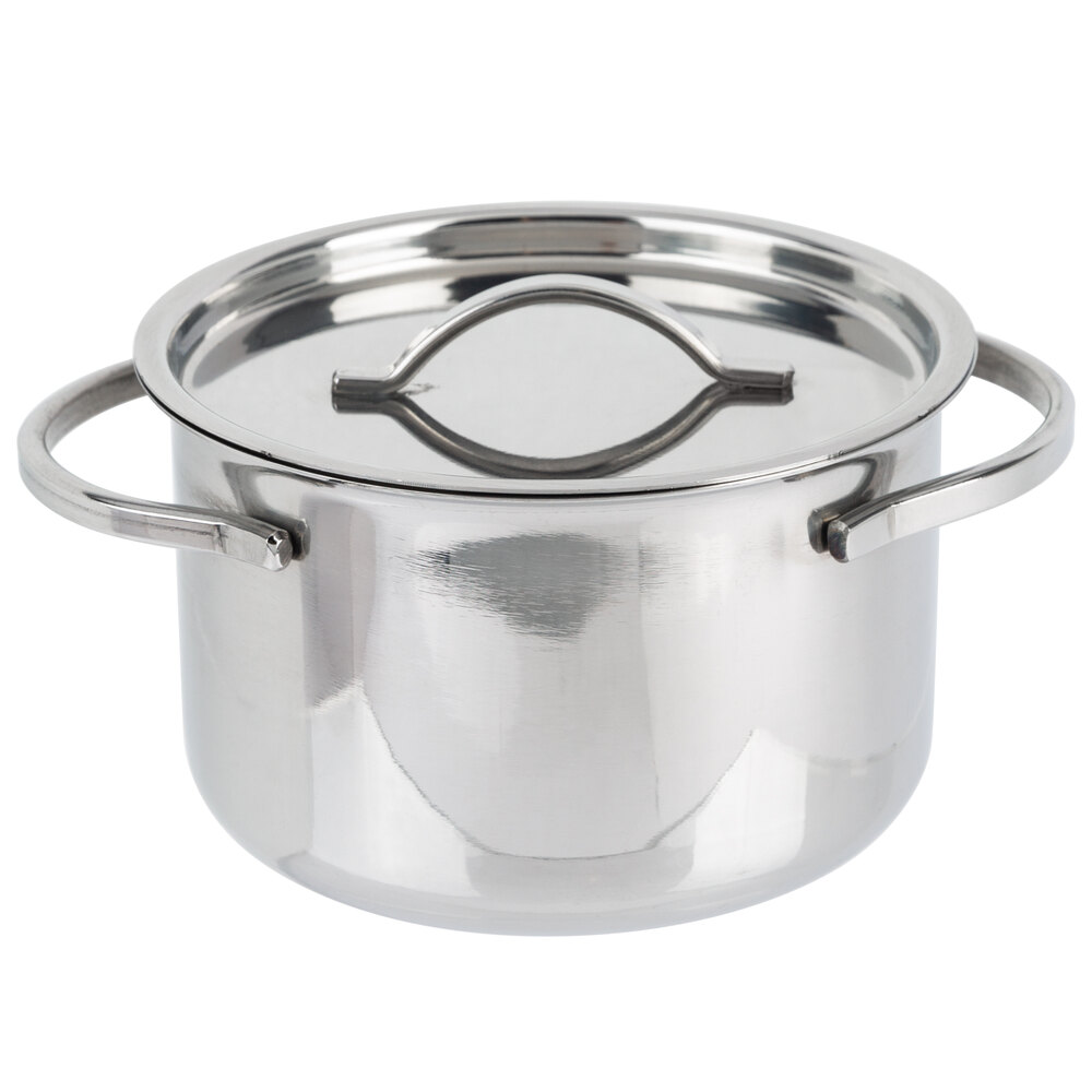 American Metalcraft MPL4 Stainless Steel Mini Pot with Lid, 4 oz.