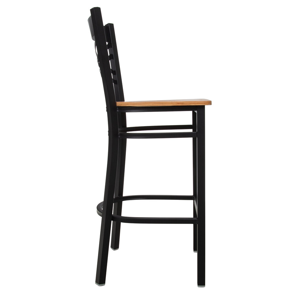 Lancaster Table & Seating Cross Back Black Bar Height Chair with