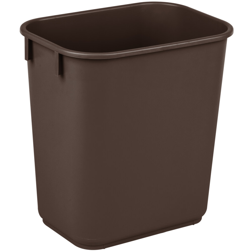 Continental 1358BN 13.6 Qt. / 3 Gallon Brown Rectangular Wastebasket