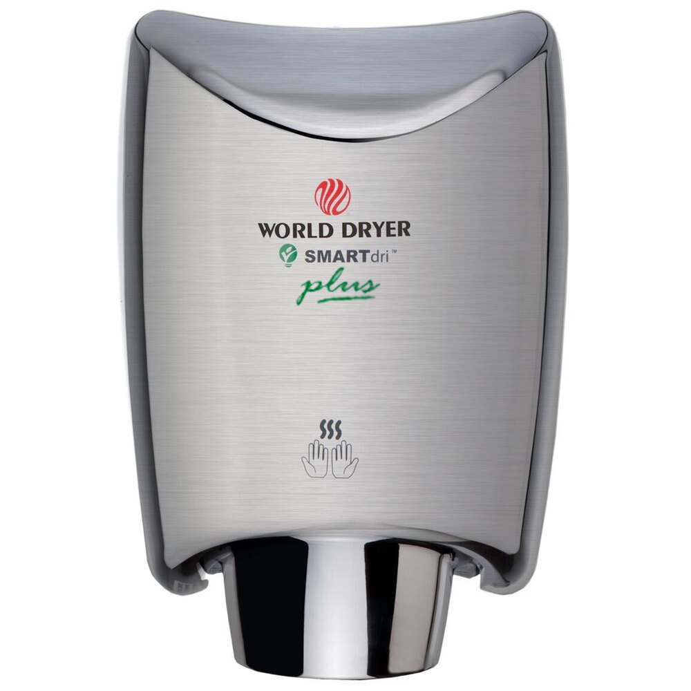 World Dryer K-973P2 SMARTdri Plus Brushed Stainless Steel Surface