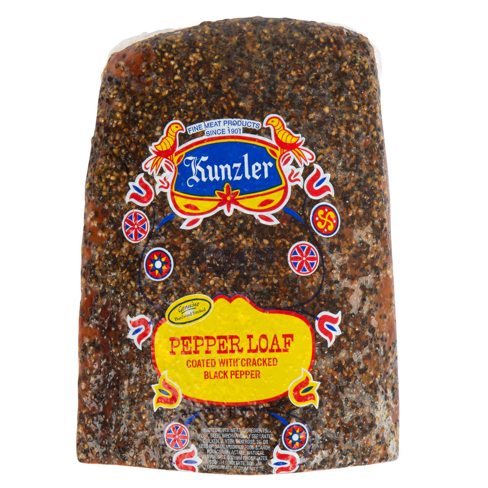 Kunzler Black Pepper Loaf Lunch Meat 6 lb. Whole (2/Case)