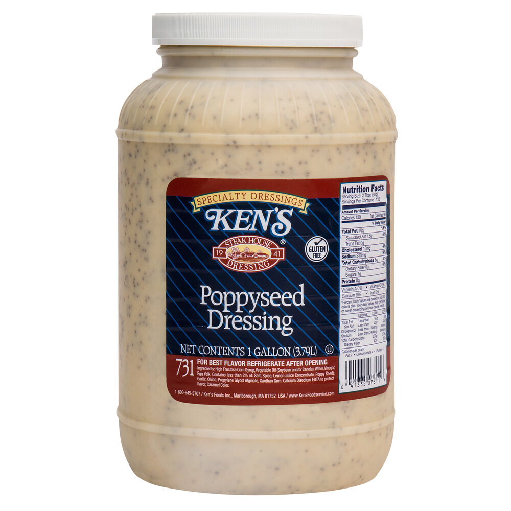 Ken's Foods 1 Gallon Poppyseed Dressing 4/Case