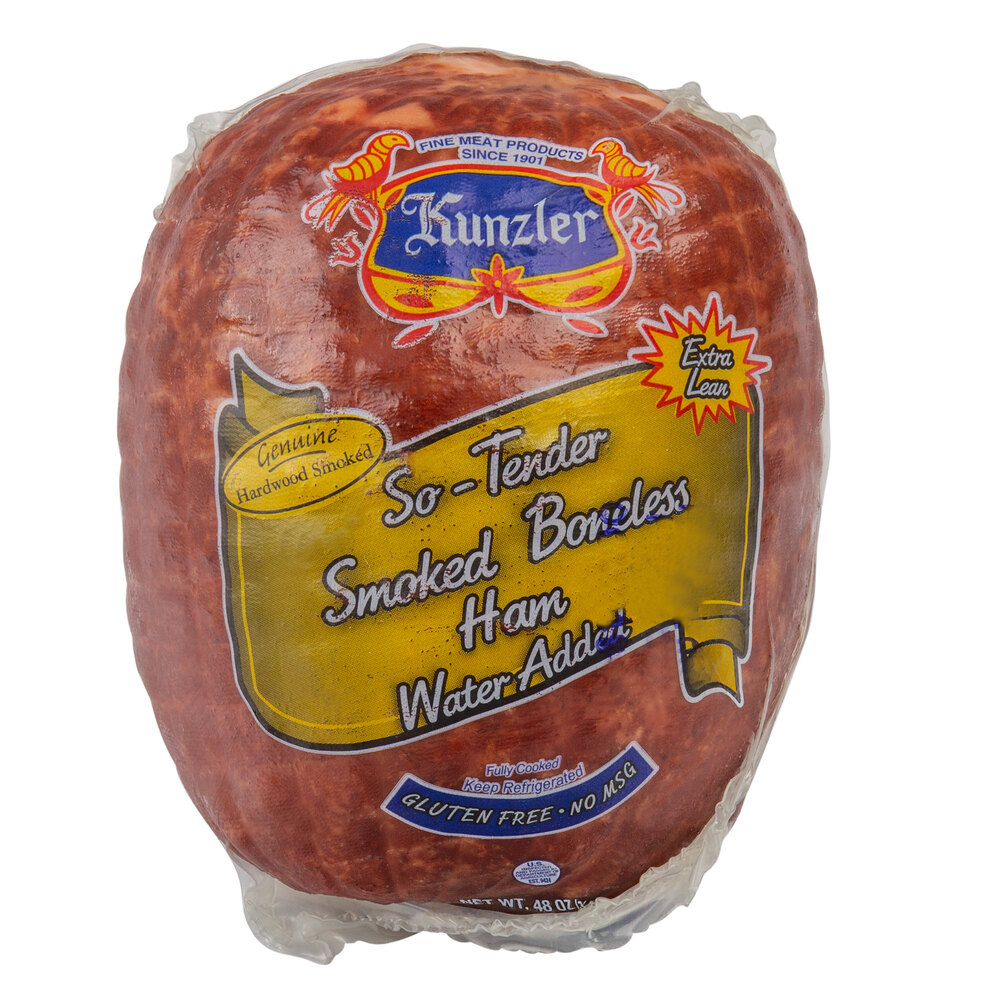 Kunzler 3 lb. SoTender Genuine Hardwood Smoked Boneless Ham 5/Case