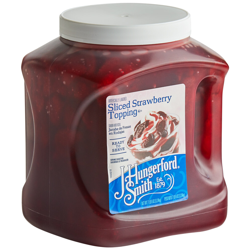 J. Hungerford Smith Sliced Strawberry Dessert Topping 118 oz. - 3/Case