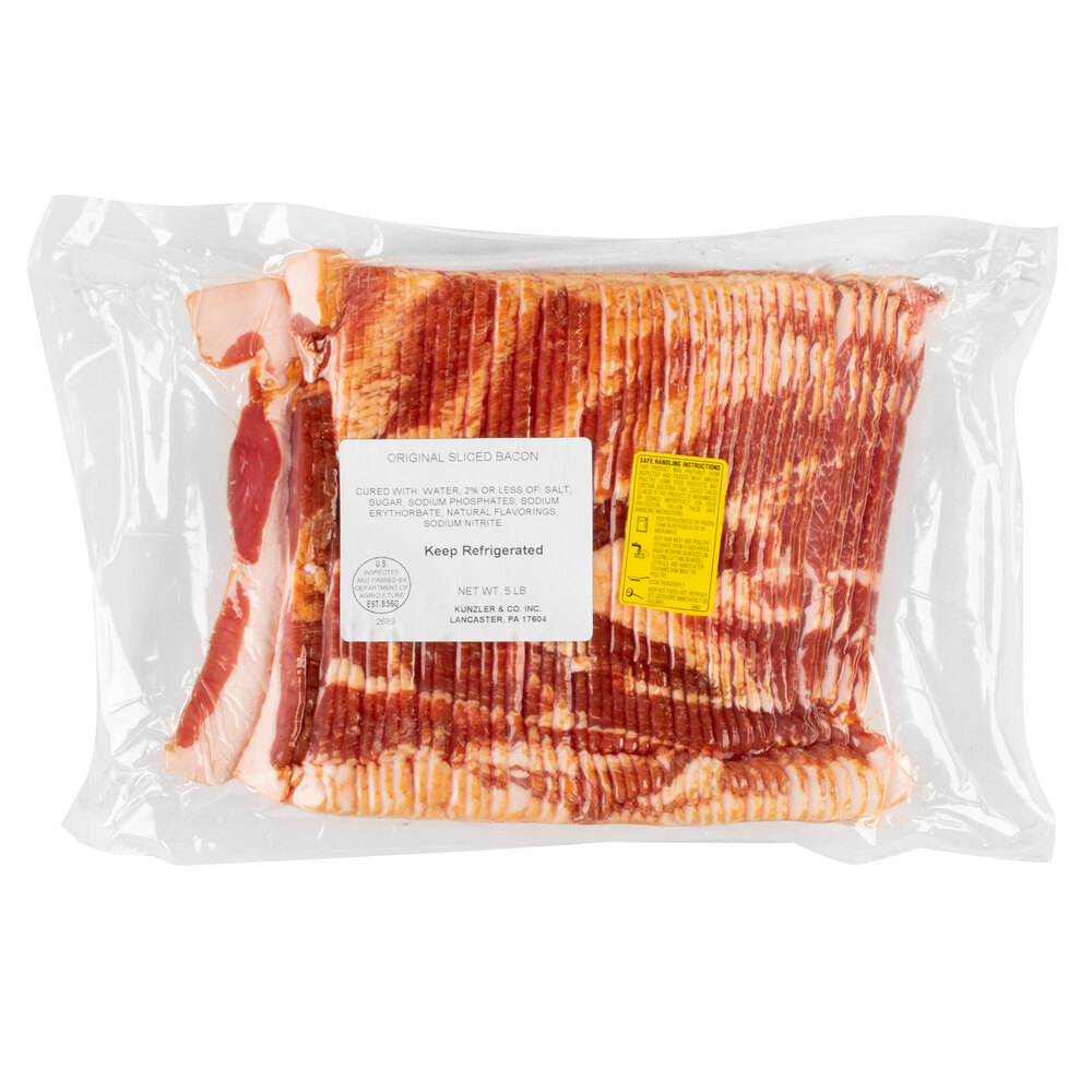 Kunzler 1012 Count Pack Original Sliced Bacon 5 lb. 2/Case