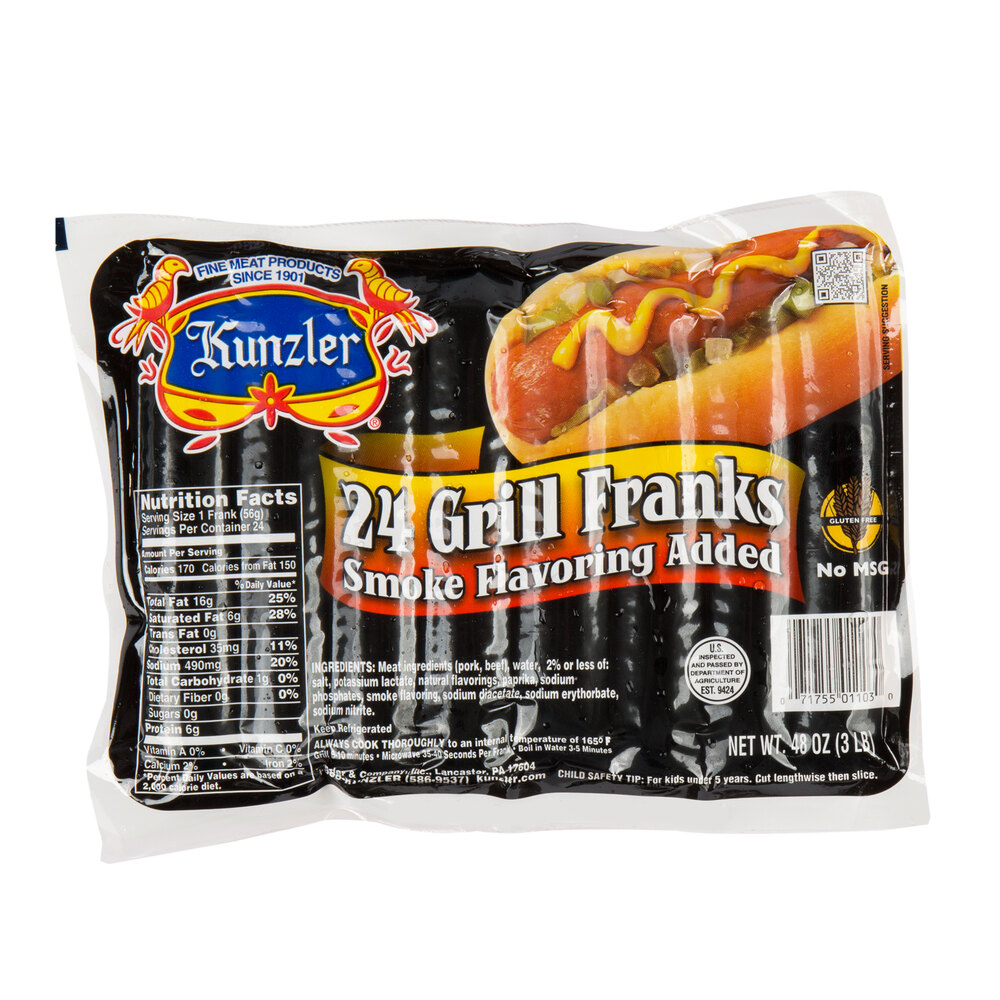 Kunzler 8/1 Grill Franks 192/Case