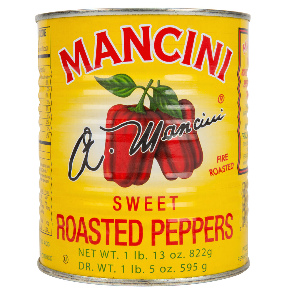 Mancini Sweet Roasted Red Peppers - 29 oz. Cans, 12/Case