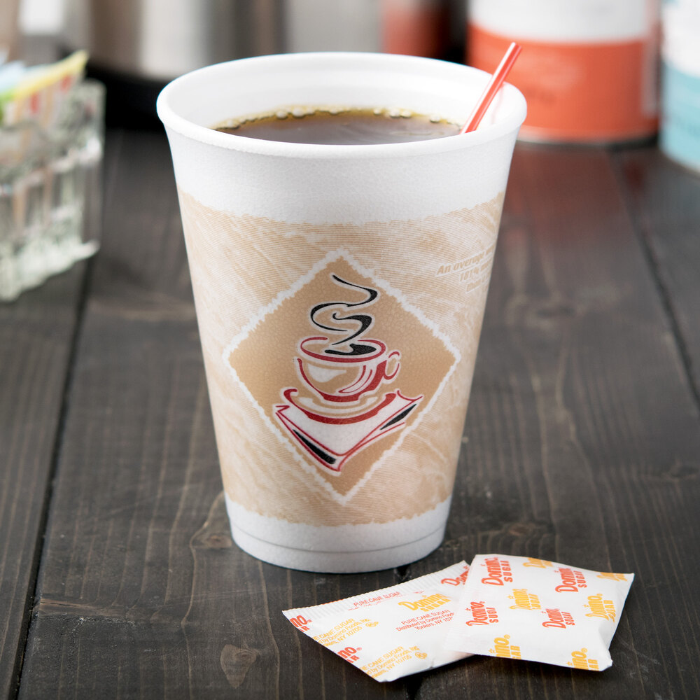 Dart 12X12G 12 oz. Espresso Customizable Foam Cup 1000/Case