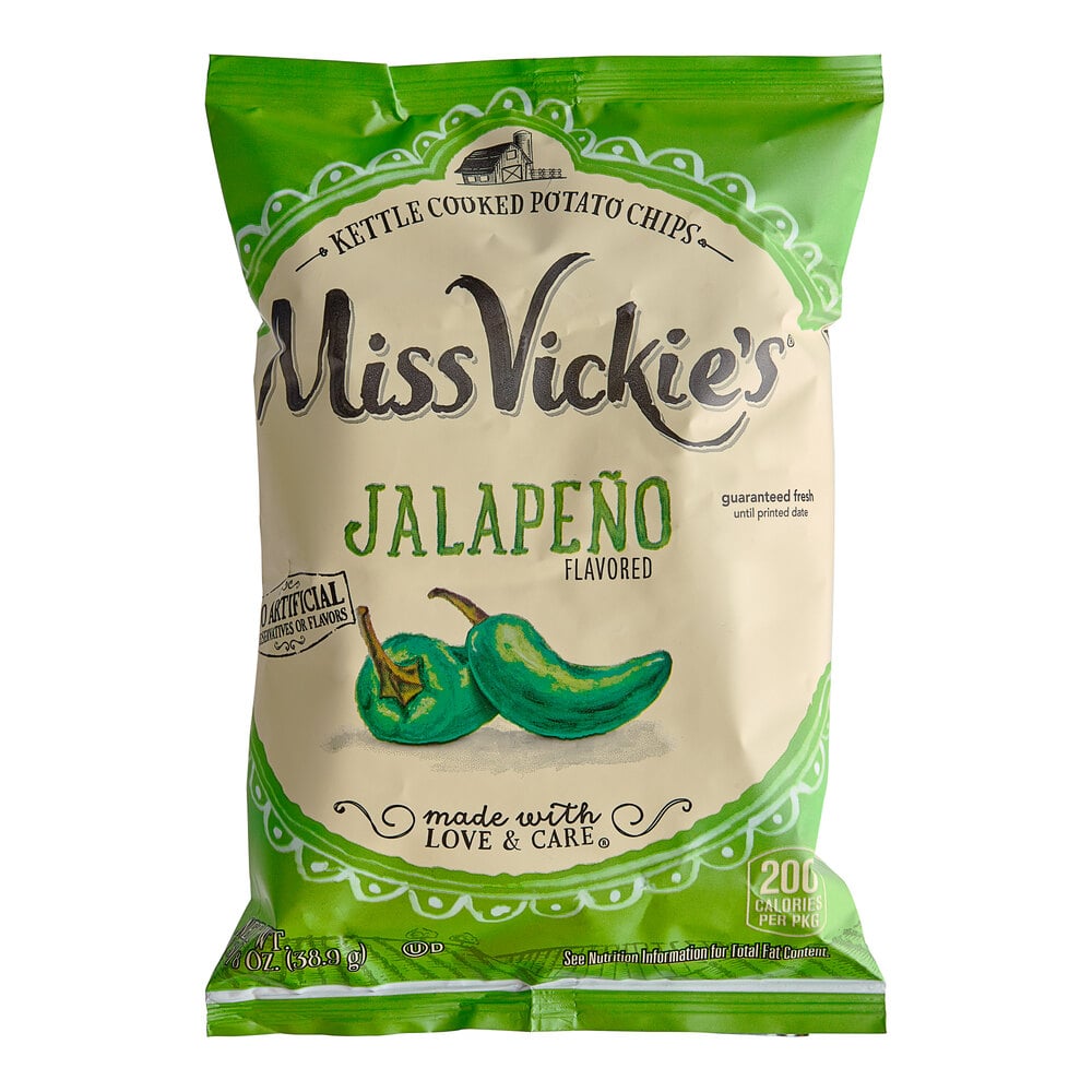 Miss Vickie's Jalapeno Kettle Potato Chips 1.375 oz. 64/Case