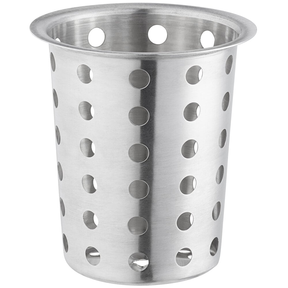 Choice Perforated Stainless Steel Flatware Holder Cylinder