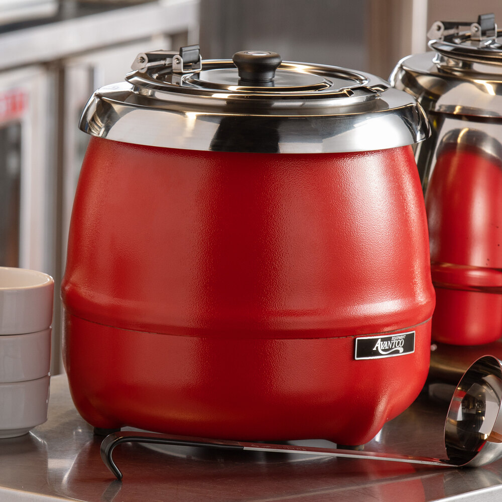 Avantco S30RD 11 Qt. Red Soup Kettle Warmer 120V, 400W