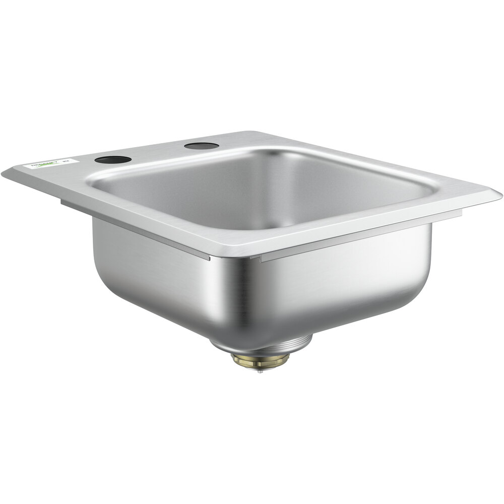 Regency 9 inch x 9 inch x 5 inch 18-Gauge Stainless Steel One Compartment Drop-In Sink