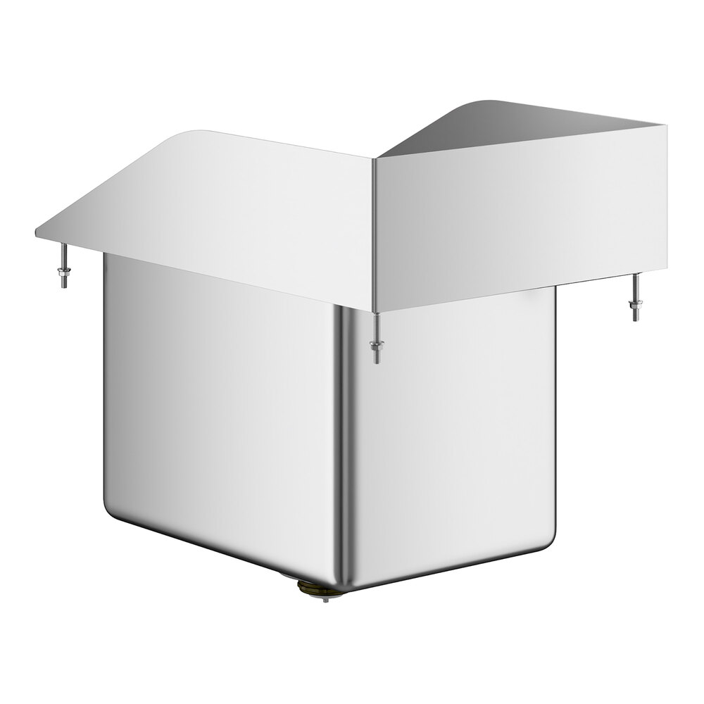 A stainless steel drop-in sink with high side splashes and a single deep basin.