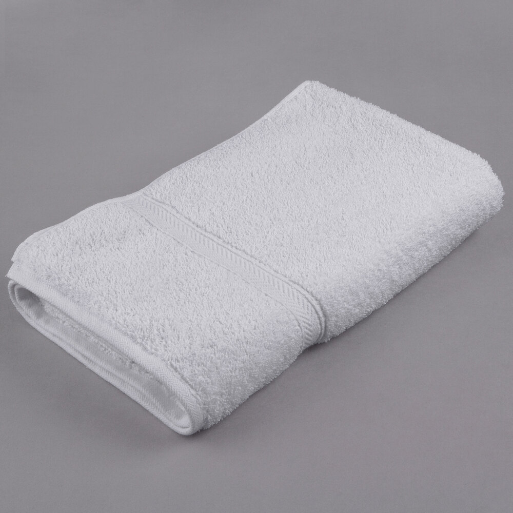 Oxford Gold Dobby 27" x 54" 86/14 Cotton Polyester Blend Bath Towel with Dobby Border 15 lb.