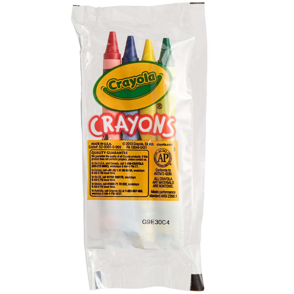 Crayola 520083 4 Pack Standard Crayons in Cello Wrap Pack 360/Case