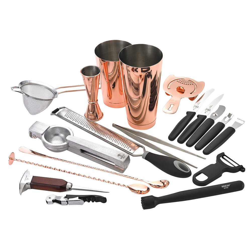 Barfly® M37102CP Deluxe 19Piece CopperPlated Cocktail Kit