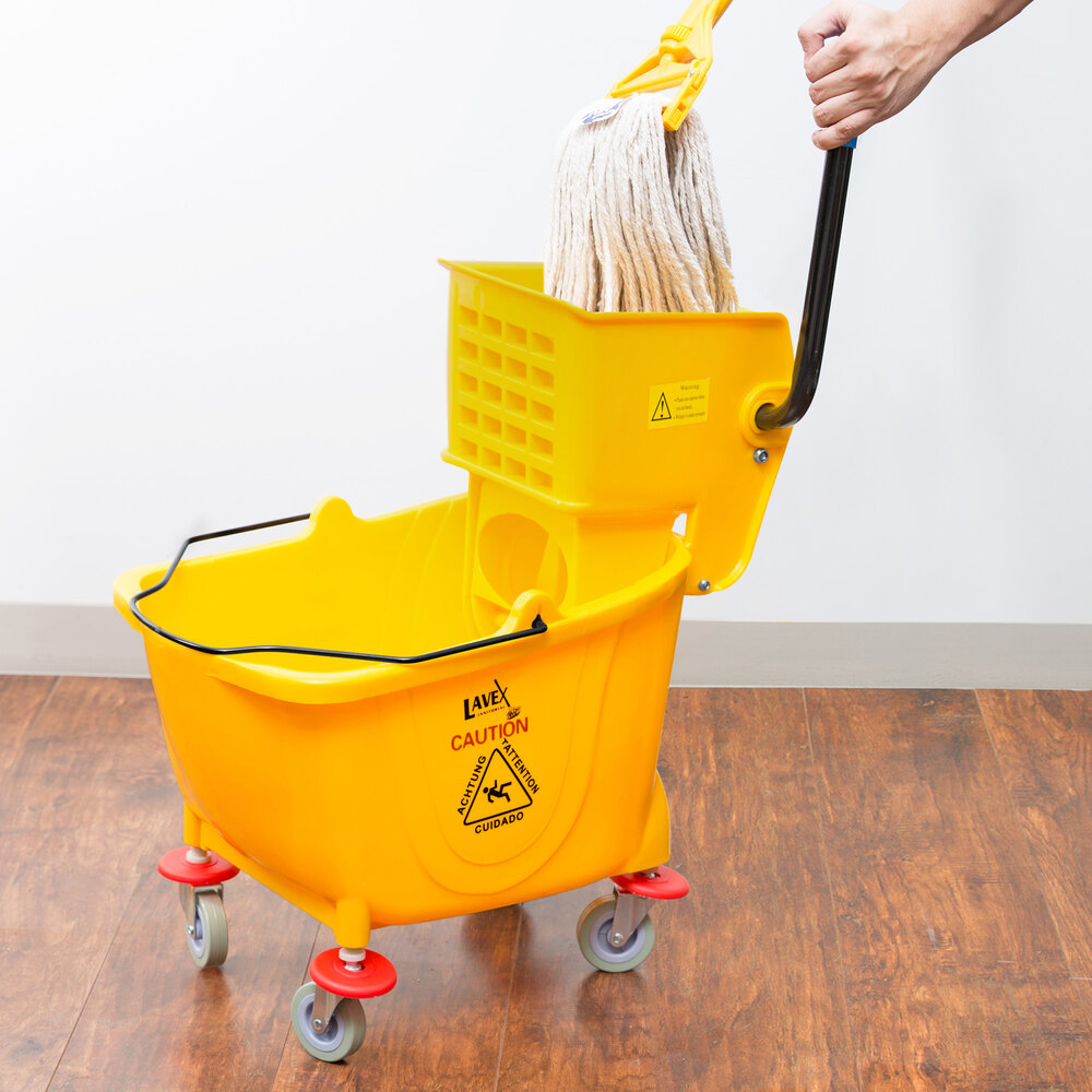 9690404 - OmniFit™ 35qt Mop Bucket Combo - Side Press Wringer & Soiled  Water Insert 35qt - Yellow