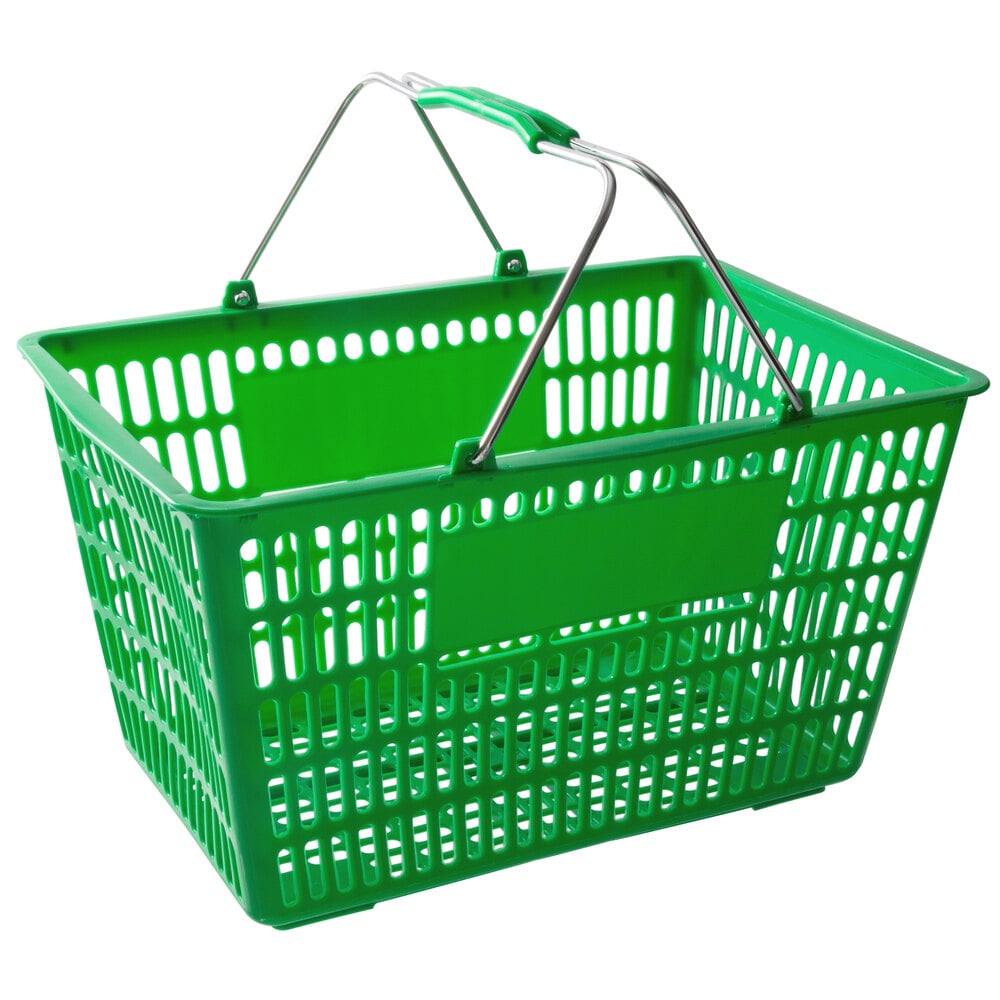 Regency Green 18 3/4 inch x 11 1/2 inch Plastic Grocery Market Shopping Basket