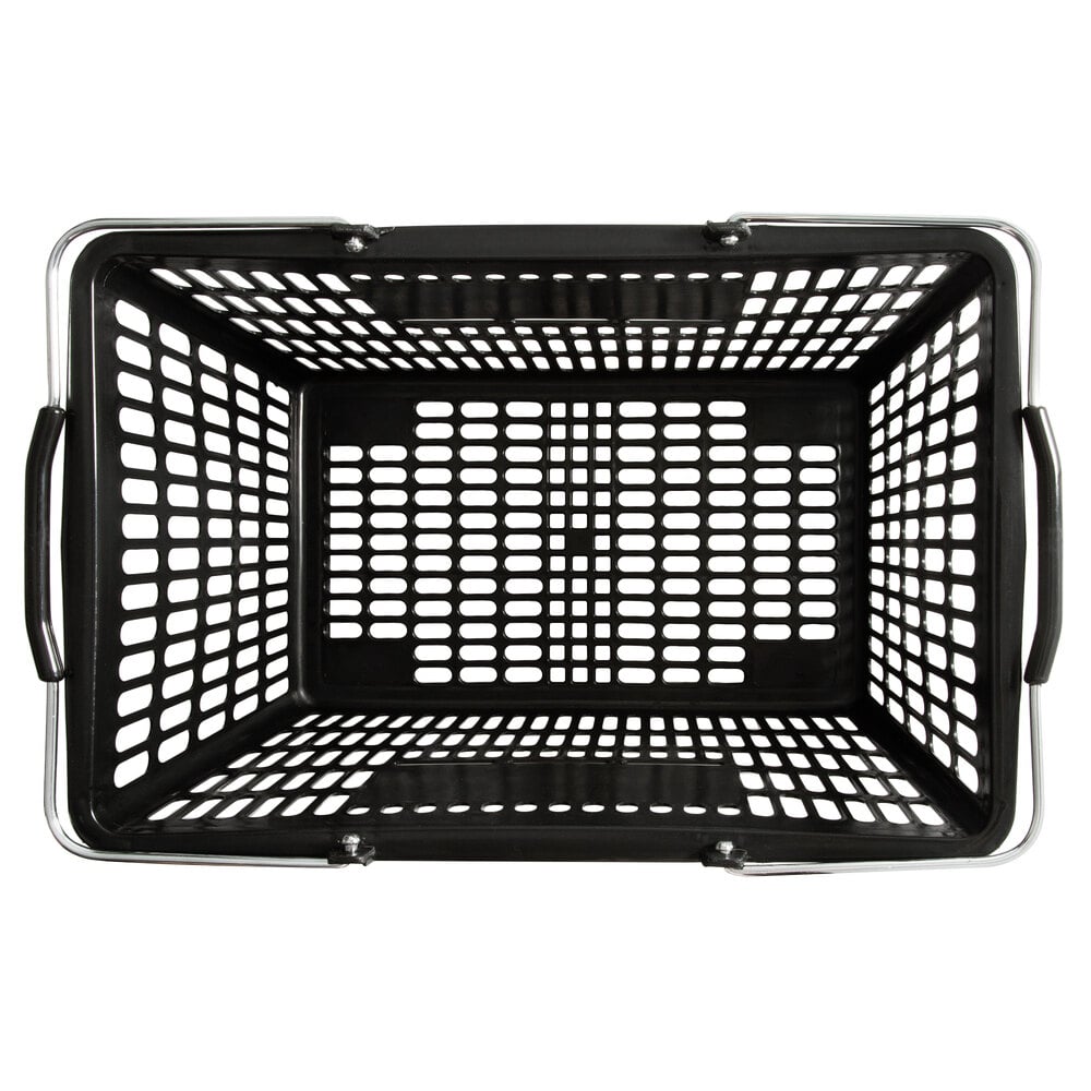 Regency Plastic Handheld Shopping Basket (Black) - 12/Pack