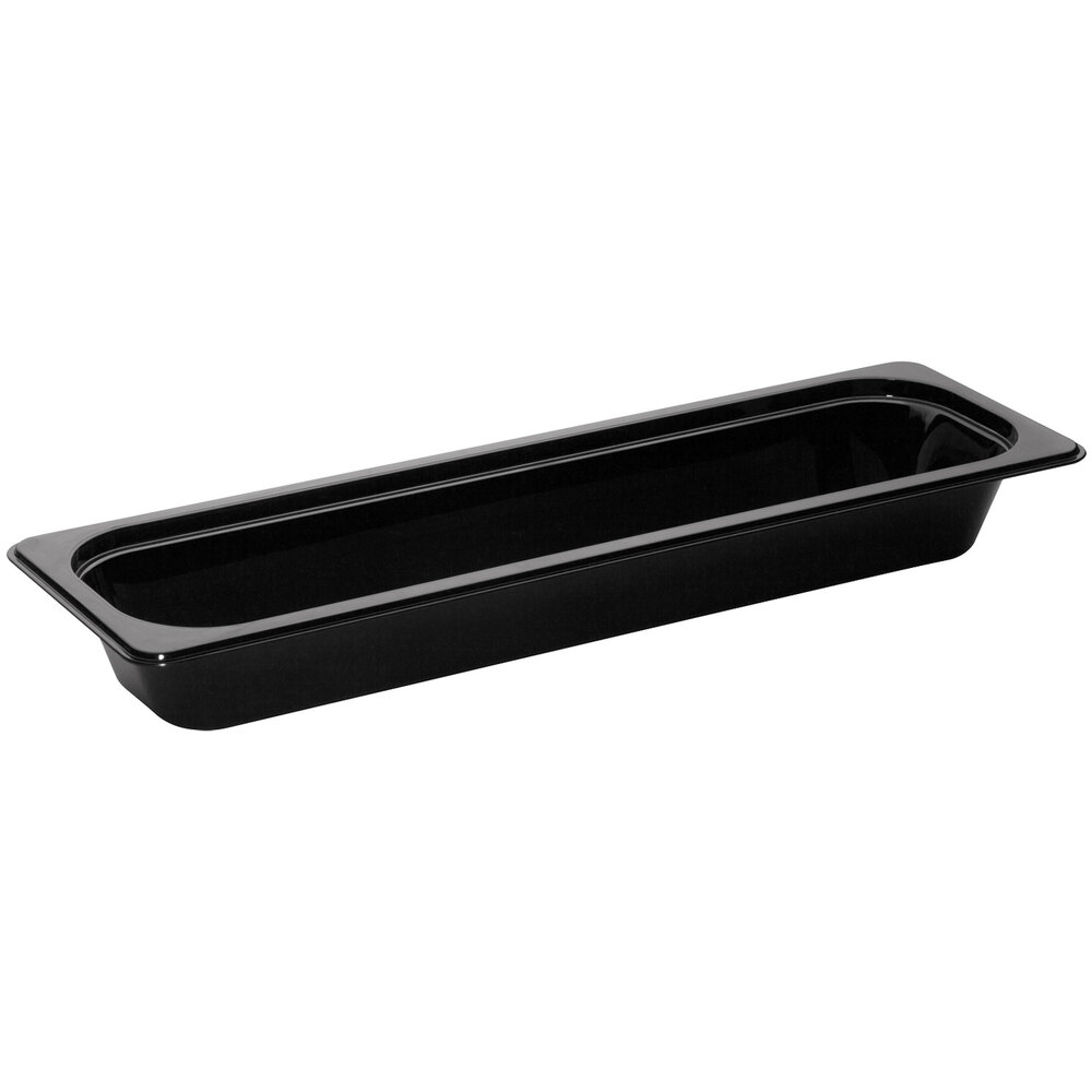 Cambro 22LPHP110 HPan™ 1/2 Size Long Black High Heat Plastic Food Pan 2 1/2" Deep