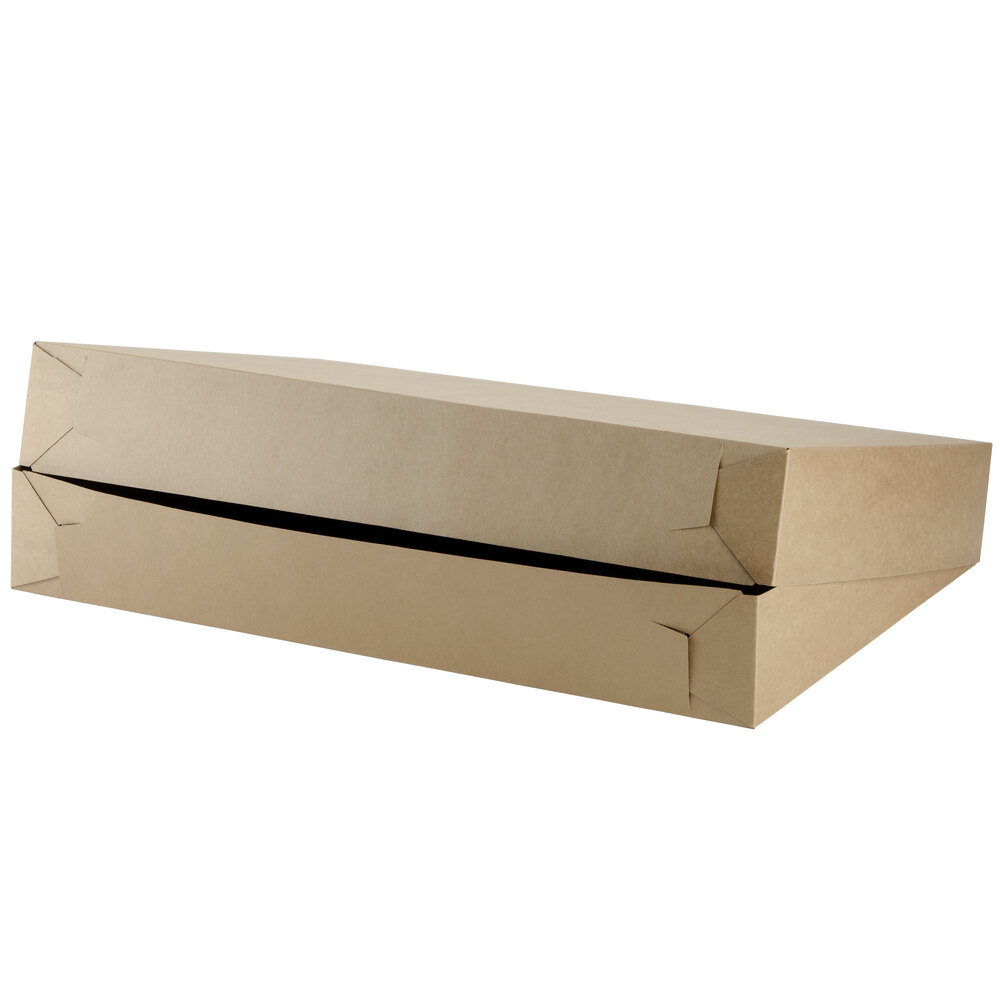 26" x 18 1/2" x 4" Kraft Full Sheet Cake / Bakery Box 5/Pack
