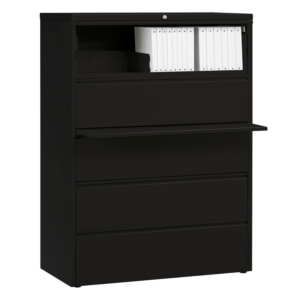 Hirsh Industries 17649 Black Five Drawer Lateral File Cabinet With