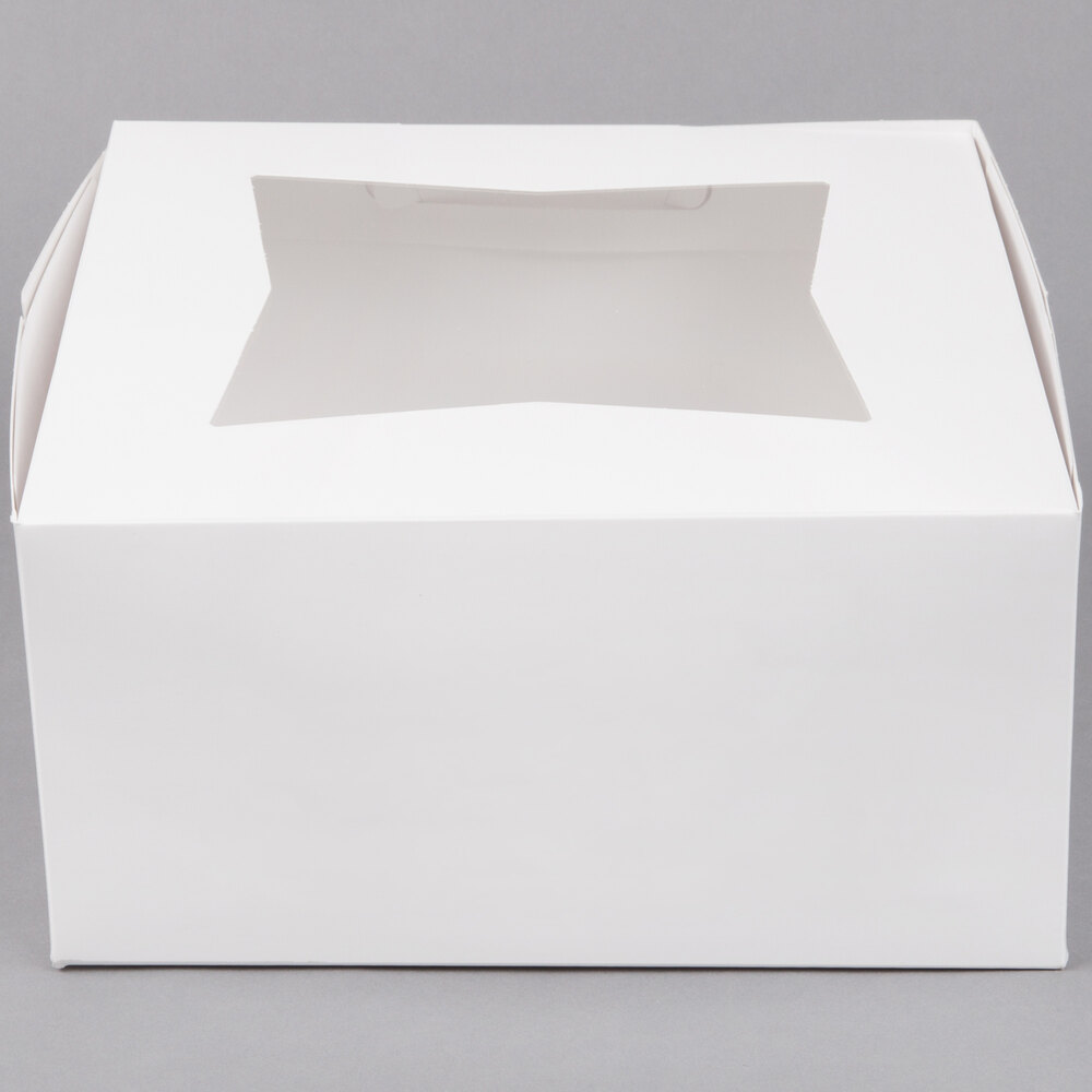 Moretoes 24pcs 10x10x5 Inches White Bakery Boxes with Window Cake Box 