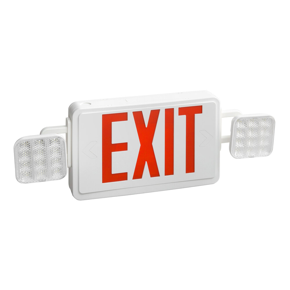 EXIT　LED　WH/RED　USA　非常口　アメリカン Remote Capable Red LED Exit Sign / Emergency Light Combo with