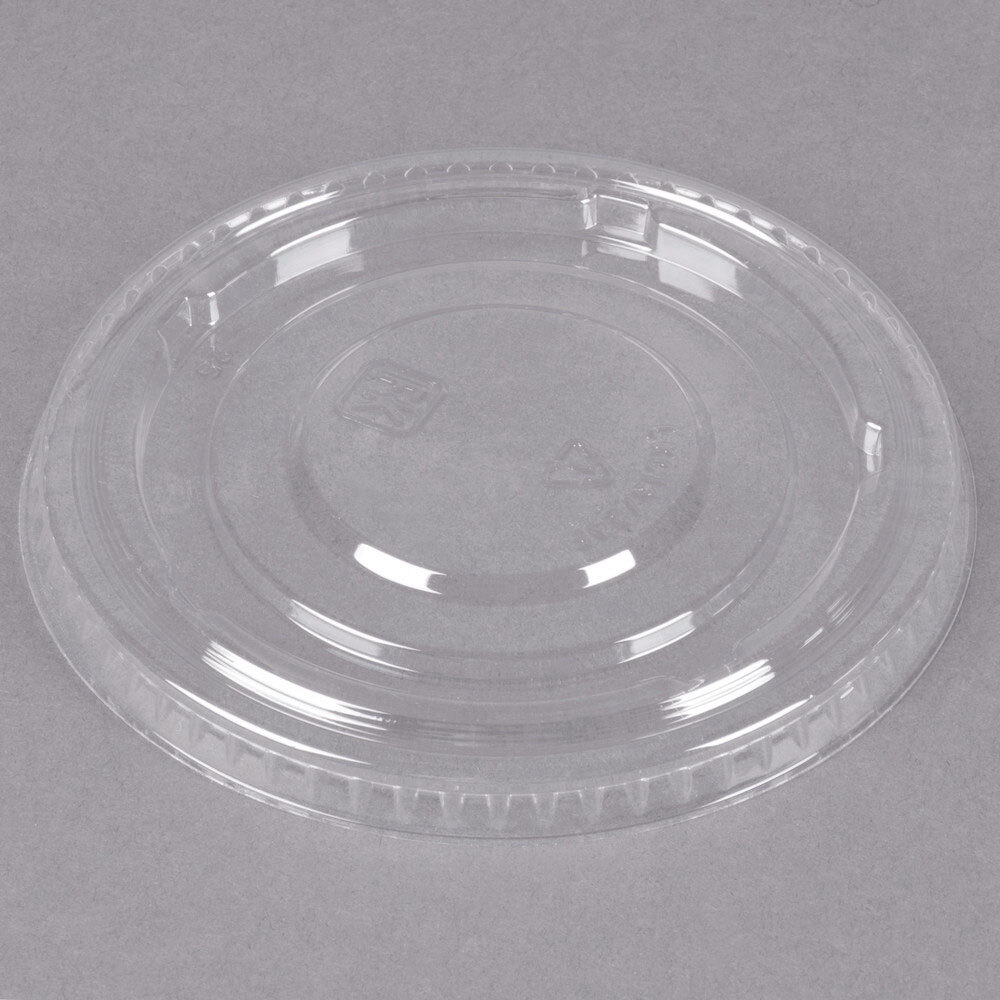 Clear Flat PET Lid for 5 oz., 8 oz., and 12 oz. Sundae Cups No Slot