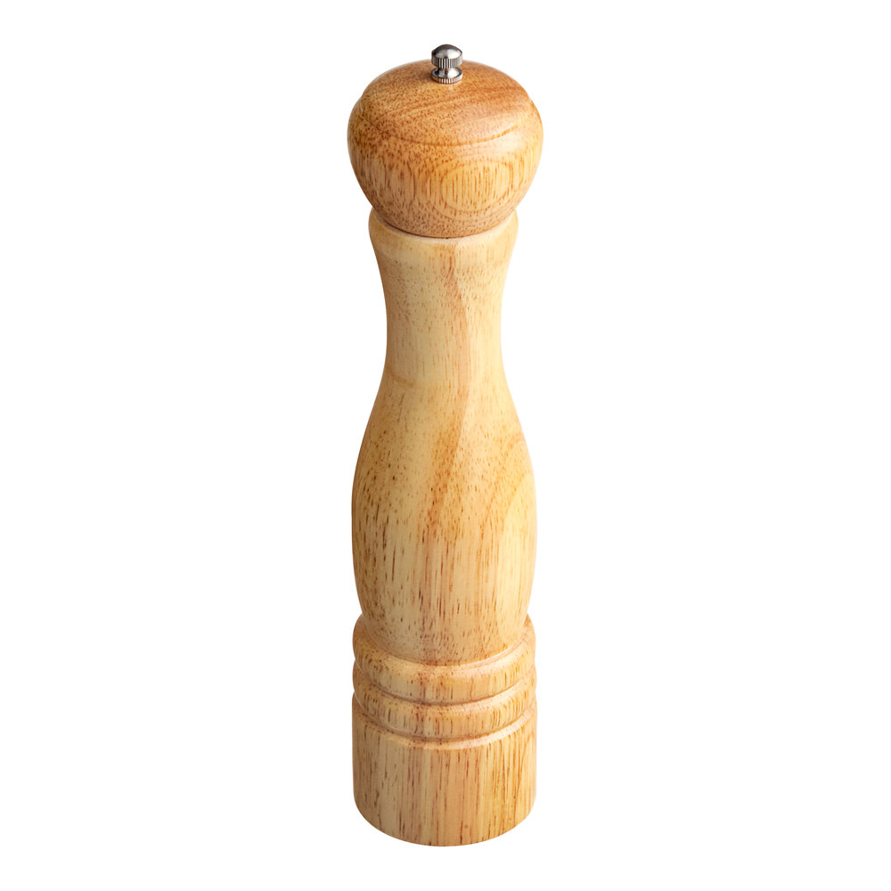 Acopa 12in Matte Natural Wooden Salt / Pepper Mill