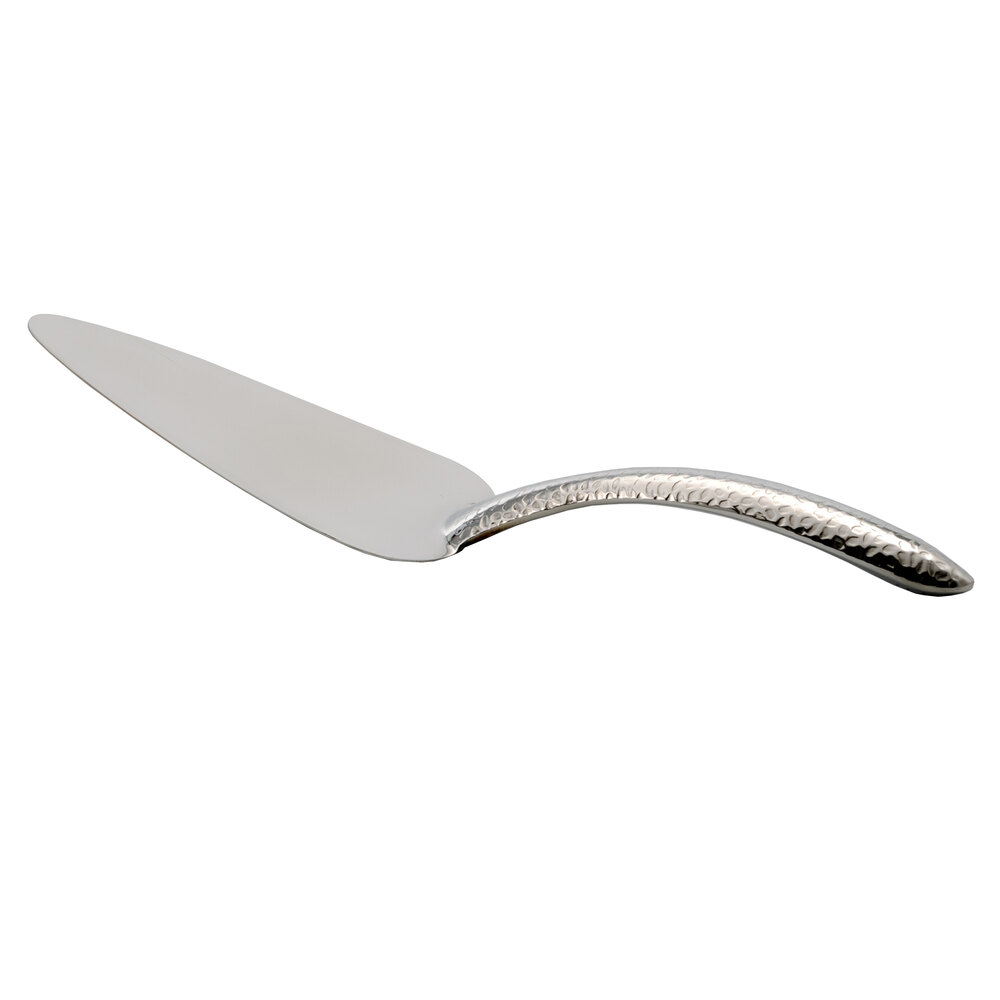 Bon Chef 10 1/4" Hammered Stainless Steel Pastry Server with Hollow