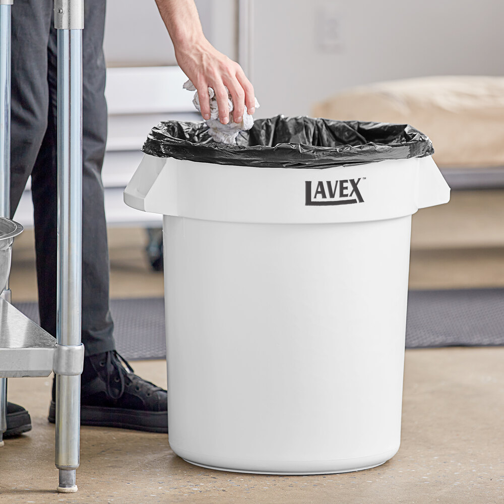 20 Gallon White Round Commercial Trash Can