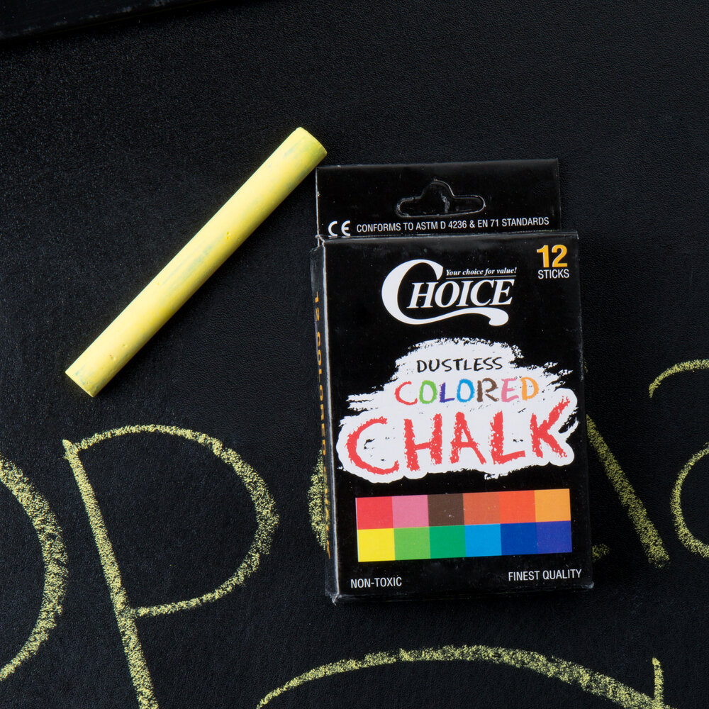 Choice Assorted Colored Chalk 12/Pack