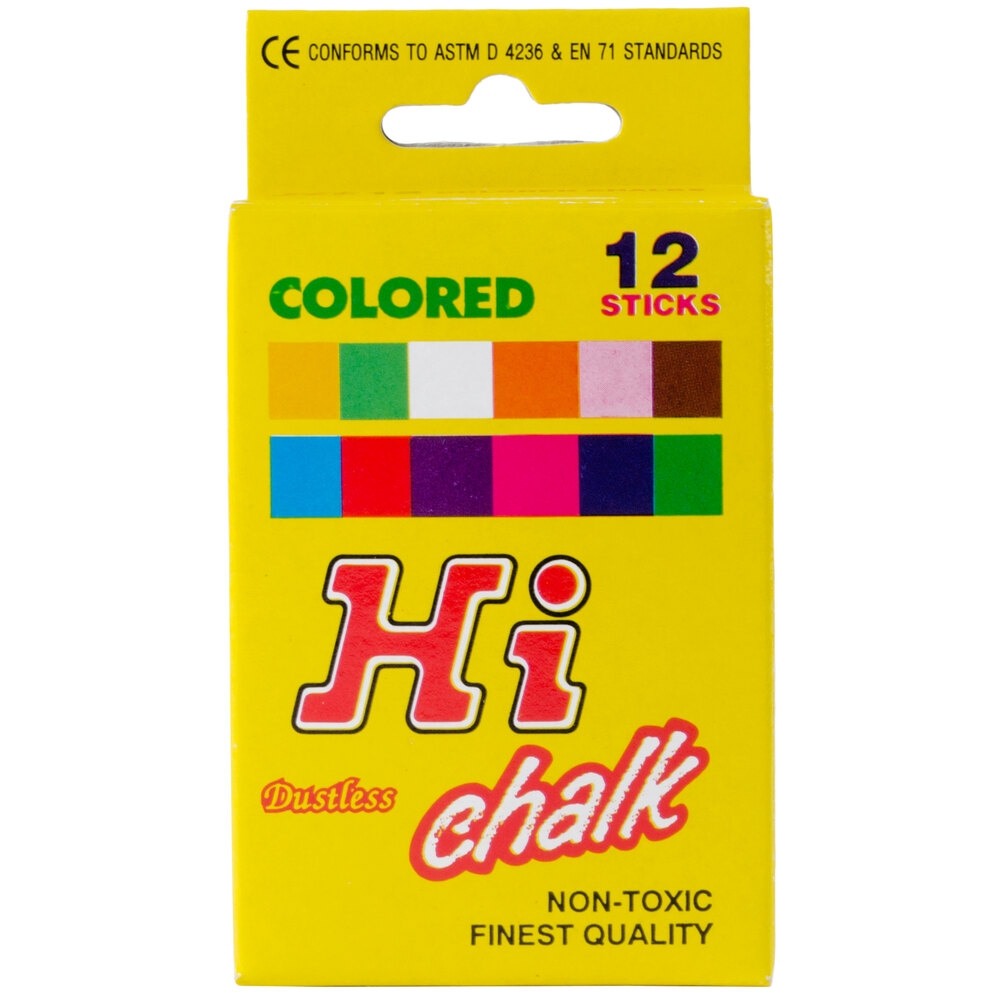Choice Assorted Colored Chalk 12/Pack