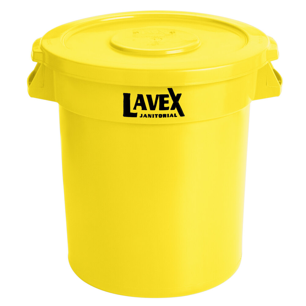Details about   Lavex Janitorial 10 Gallon White Round Heavy-Duty Commercial Trash Can and Lid 