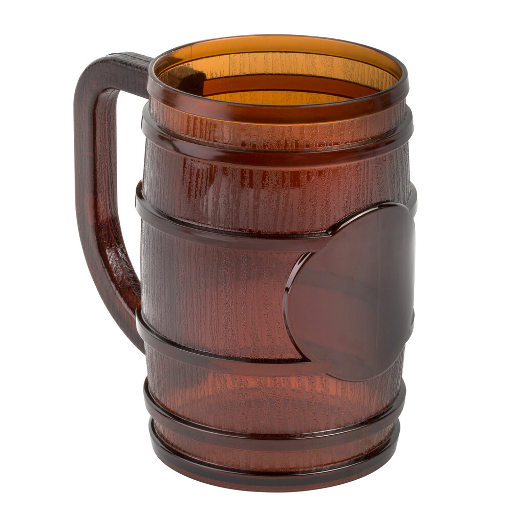 16 oz. Translucent Brown Plastic Barrel Mug 96/Case