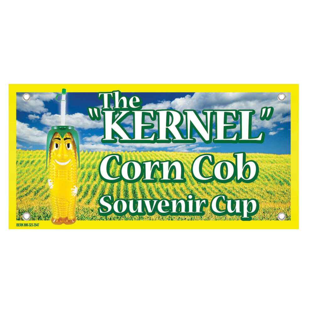 12" x 24" Rectangular Concession Stand Sign with "The Kernel" Design