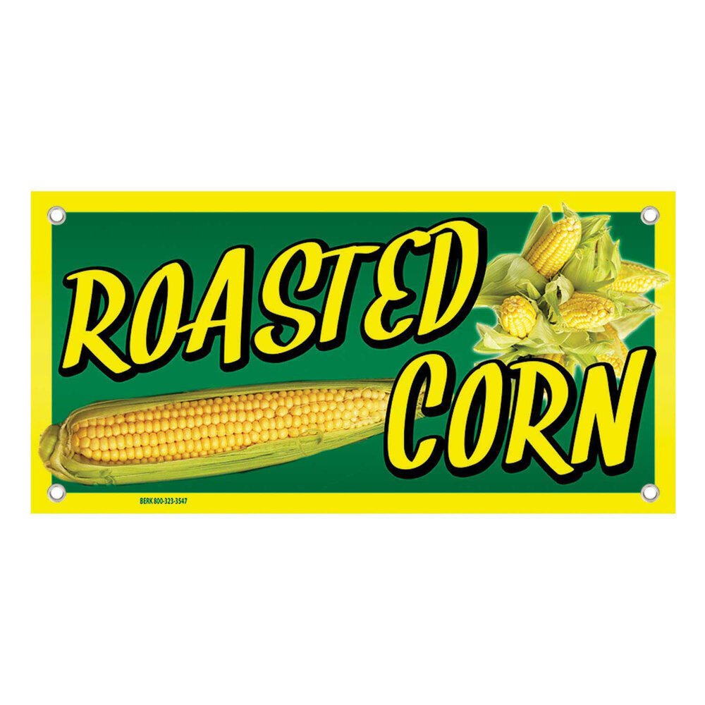 12" x 24" Rectangular Concession Stand Sign with Roasted Corn Design