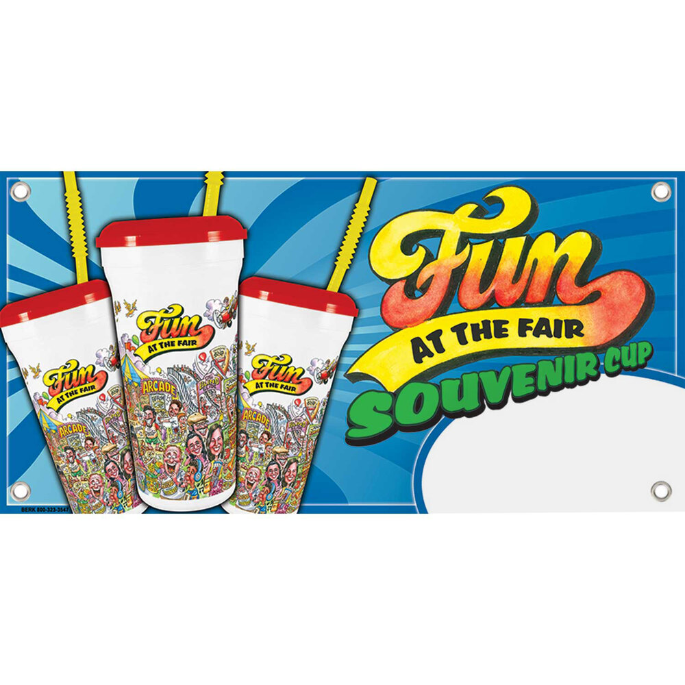 12" x 24" Rectangular Concession Stand Sign with "Fun at the Fair" Design