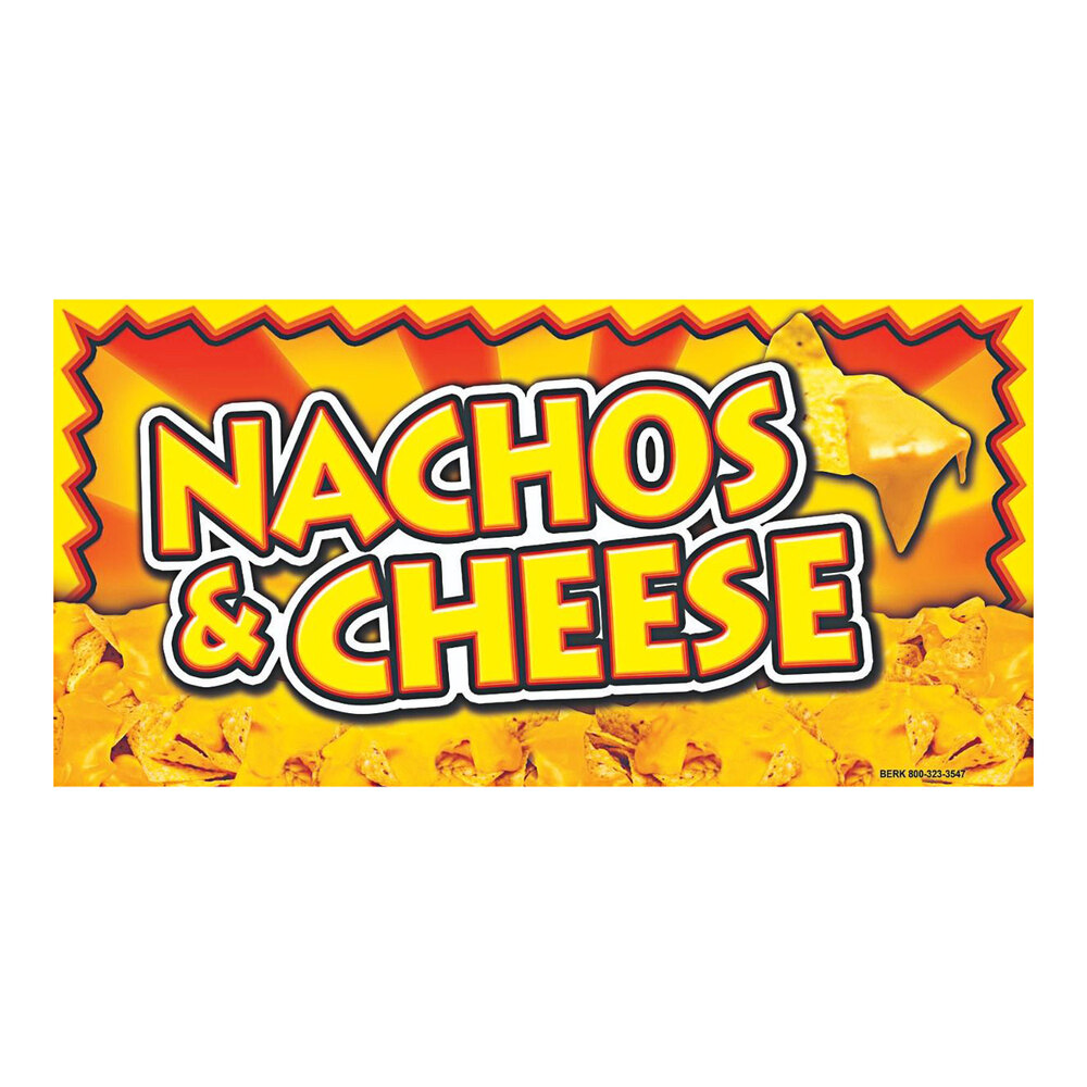 12" x 24" Rectangular Concession Stand Sign with Nacho and Cheese Design