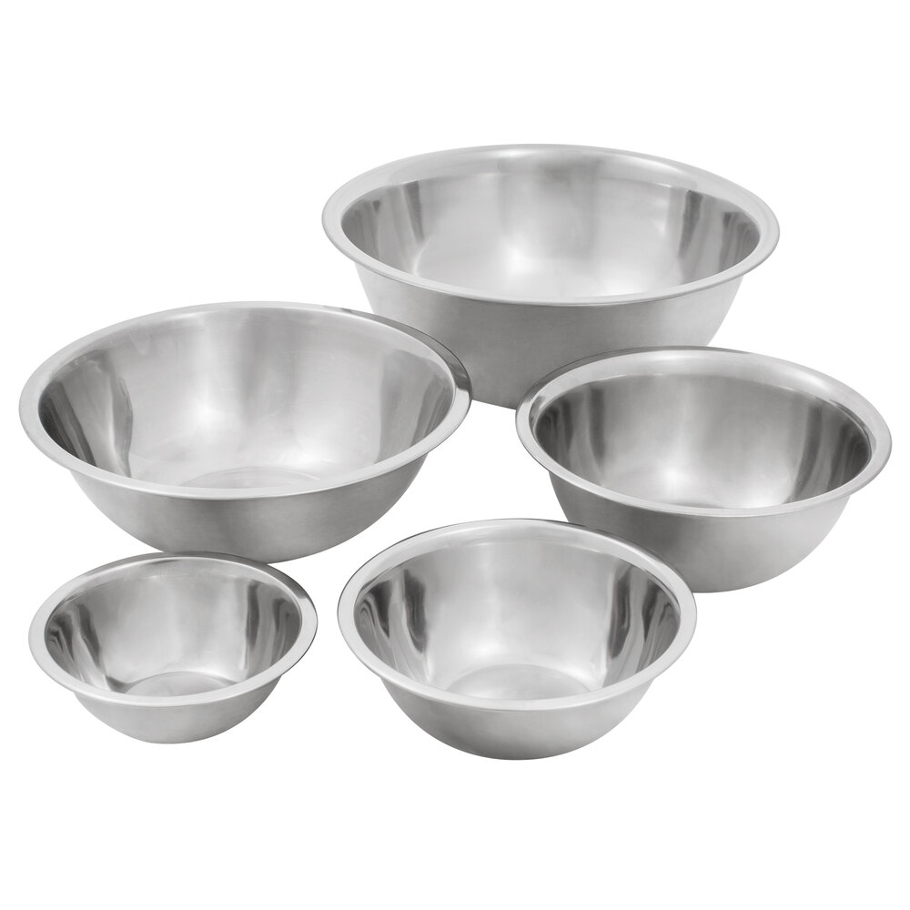 Choice Standard Weight Stainless Steel Mixing Bowls 5/Set
