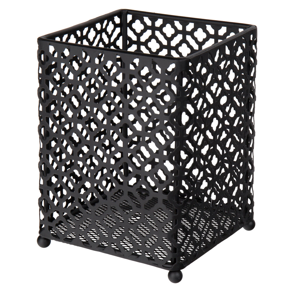 Tablecraft HU45BK Farmhouse 4 1/2" Square Black Powder Coated Metal