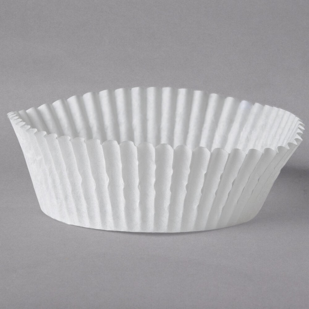 White Fluted Large Baking Cup 3" x 1 1/4" 10000/Case