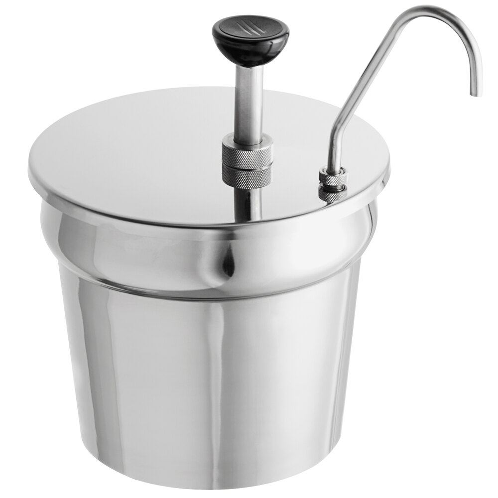 Carnival King CP7KIT 7 Qt. Stainless Steel Condiment Pump with Inset