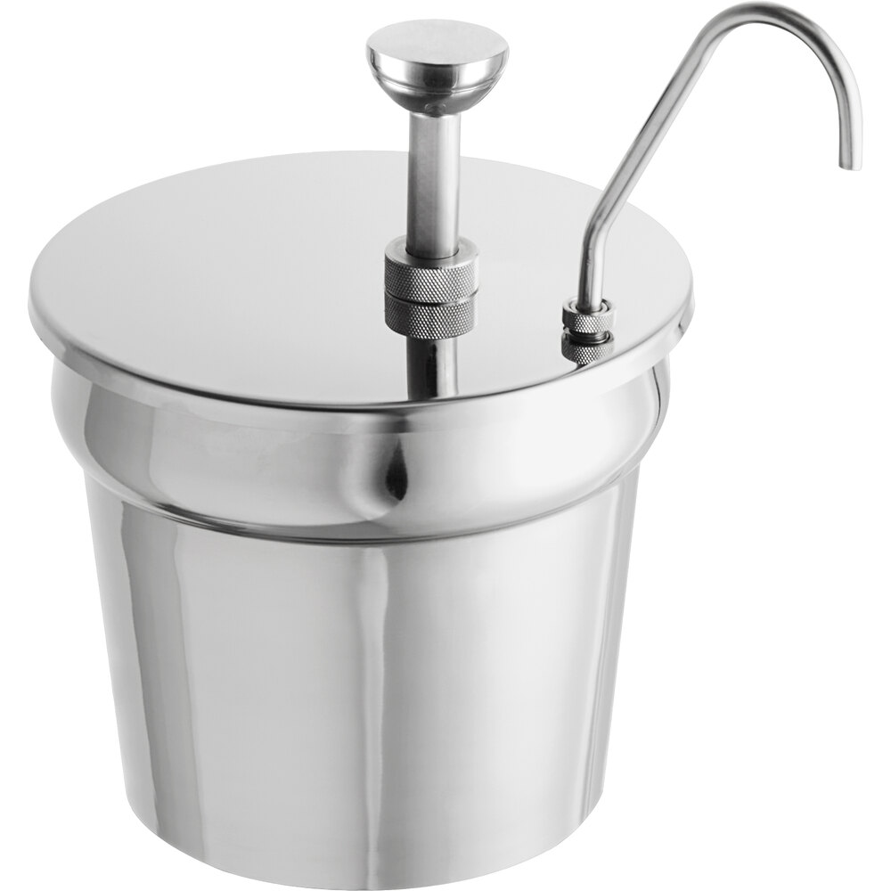 Carnival King CP7KIT 7 Qt. Stainless Steel Condiment Pump with Inset