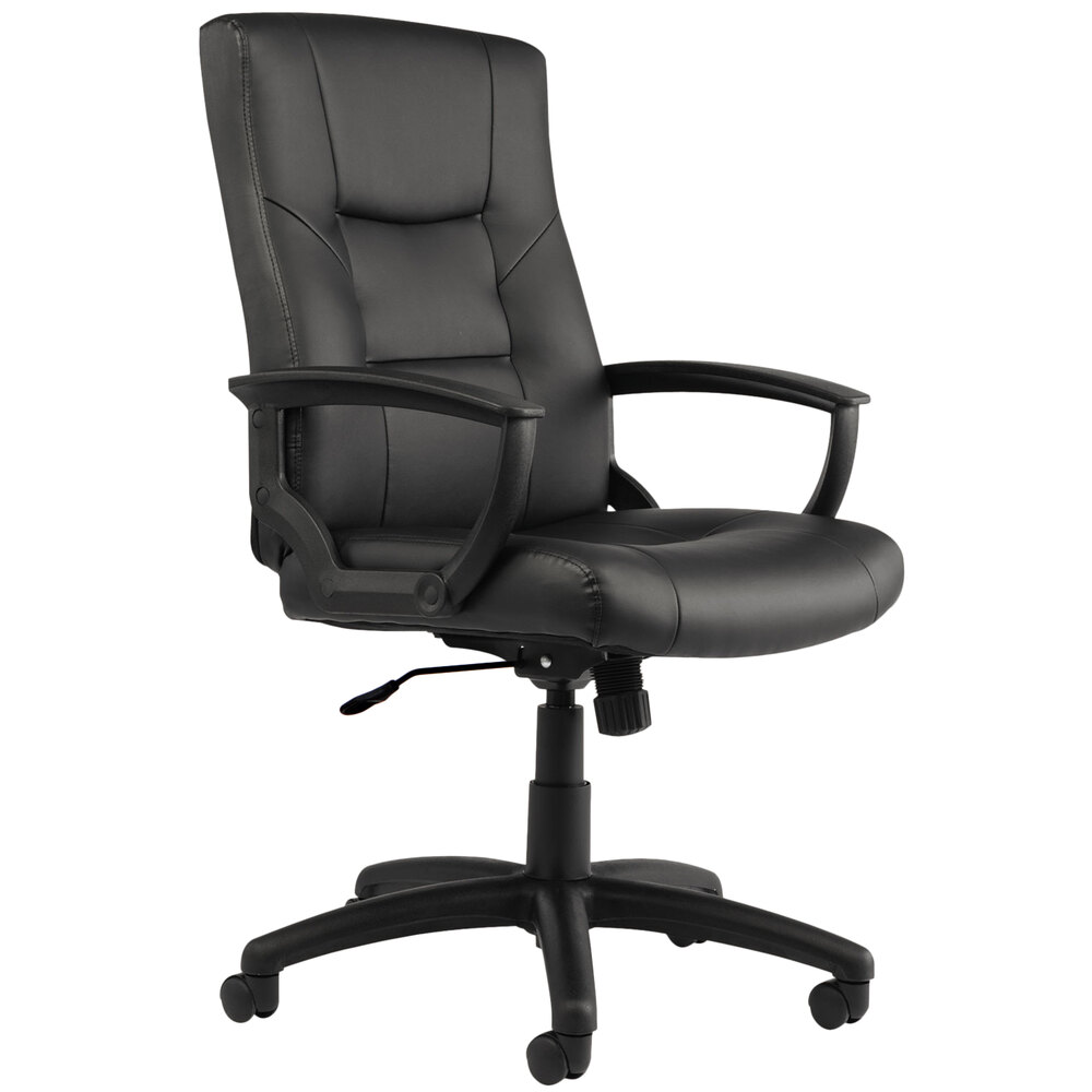 Alera ALEYR4119 YR Series HighBack Black Leather Executive Swivel