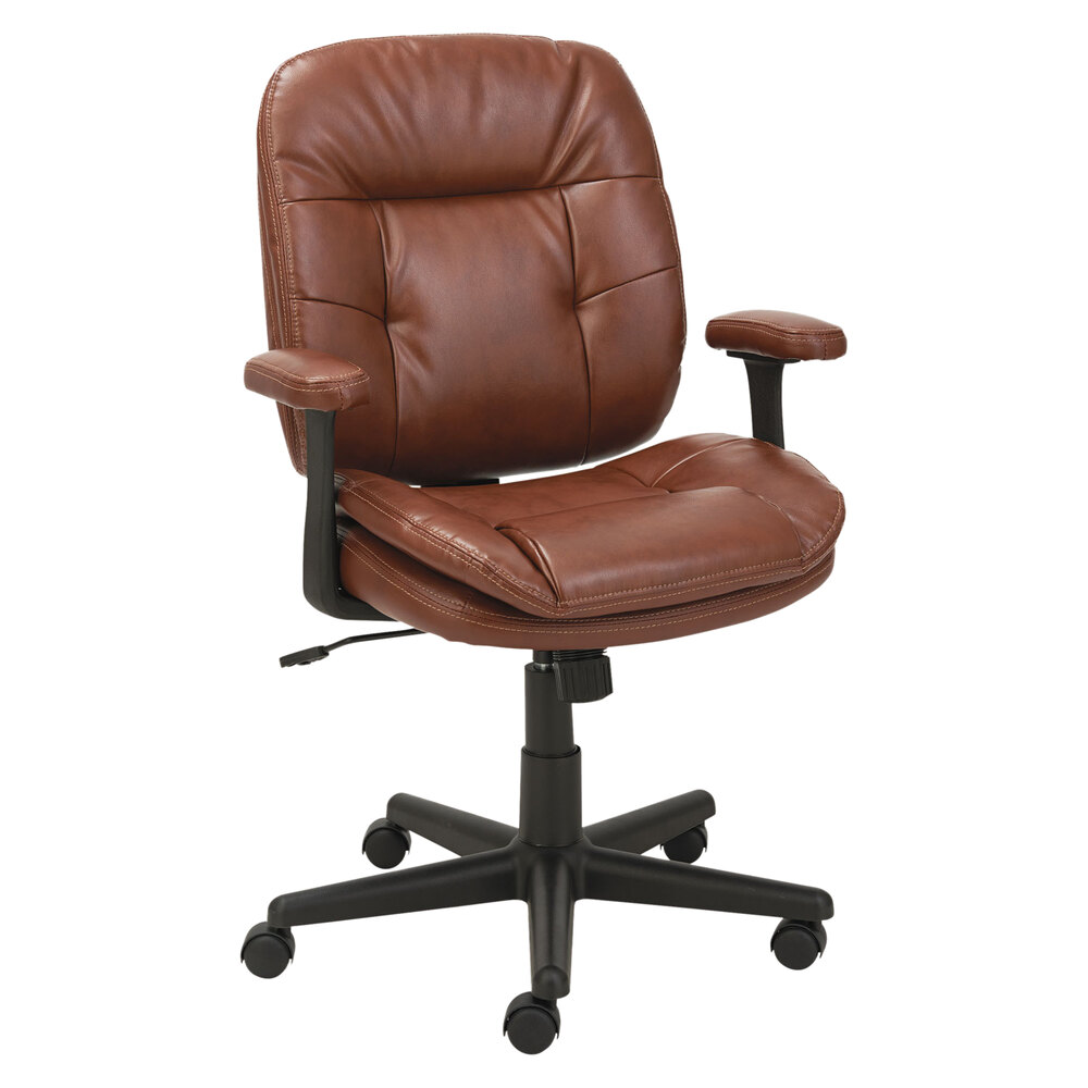 OIF ST4859 Chestnut Brown Leather Swivel / Tilt Office Chair