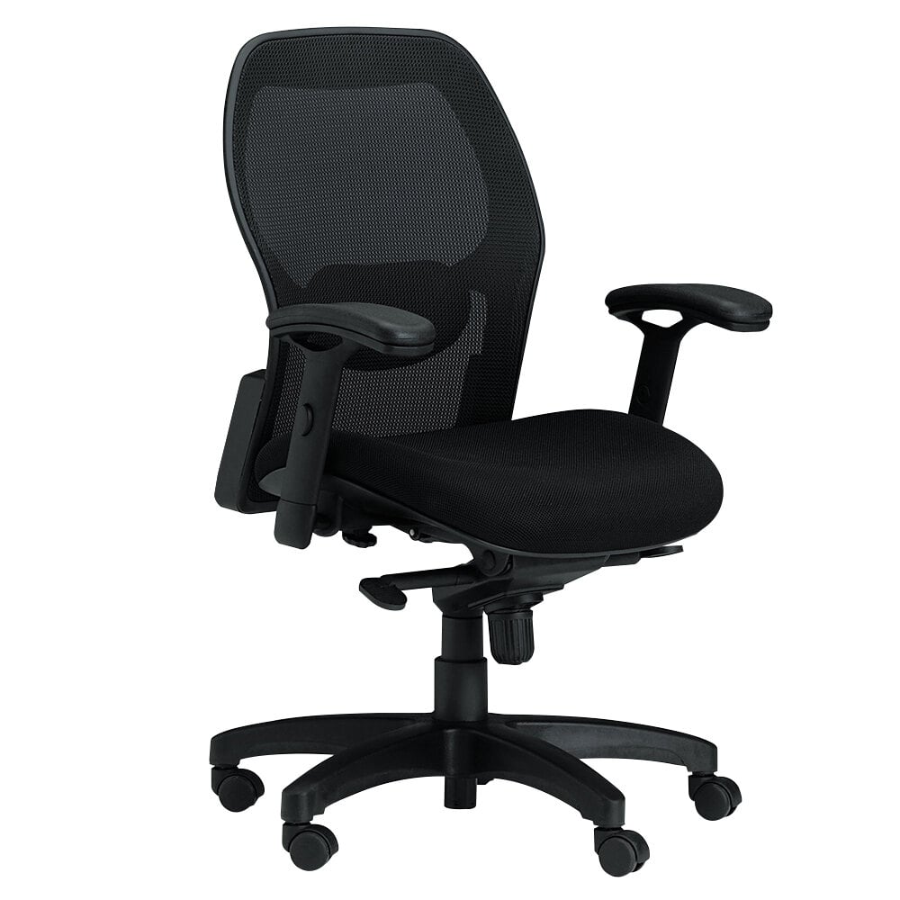 Safco Soft Tough Economy Workbench Chair - Black, Adjustable Height Swivel Task Chair - View #2